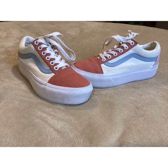VANS Old Skool Platform Womens Pastel Color Block Shoes, SIze Women's 6 - Picture 2 of 7
